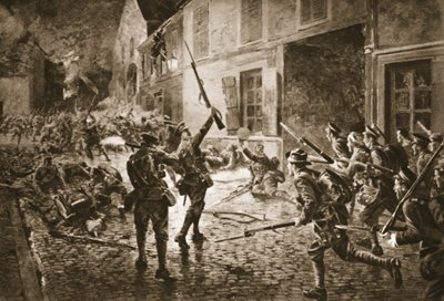 De Coldstream Guards bij Landrecies, augustus 1914 door William Barnes Wollen
