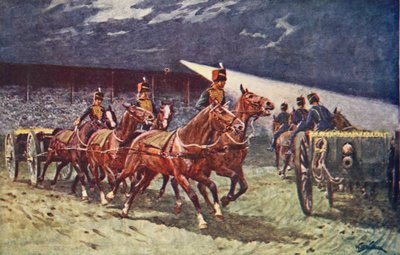 De Koninklijke Rijdende Artillerie bij de Zoeklicht Tattoo door William Barnes Wollen