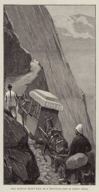 De Russische Zware Post op een Bergpas in Noord-China door William Barnes Wollen