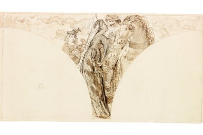 Schets voor muurschildering in Wallington Hall door William Bell Scott