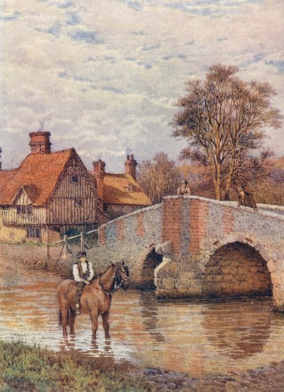 Eynsford Brug, aan de Darent door William Biscombe Gardner