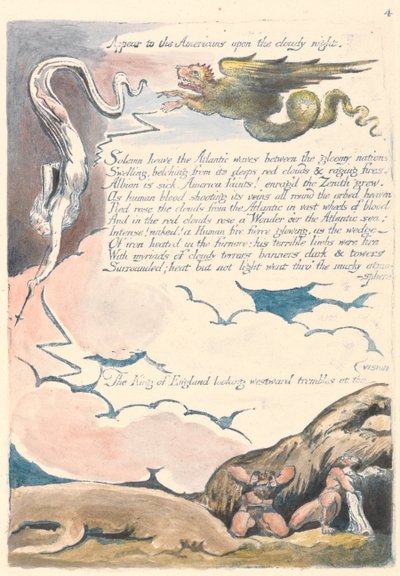 Amerika. Een Profetie, Plaat 6, Verschijn aan de Amerikanen... door William Blake