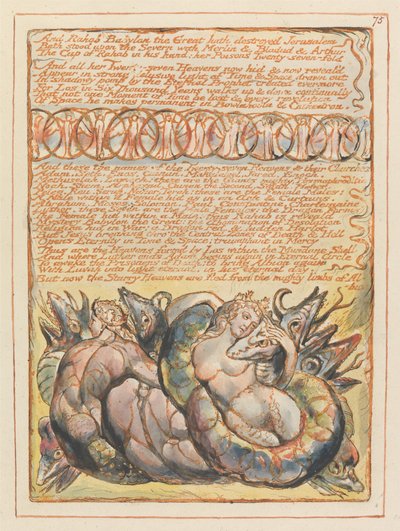„En Rahab, Babylon de Grote...” (Plaat 75) door William Blake