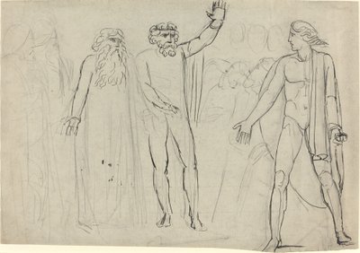 "En Saul Zei tot David, Ga, en de Heer zij met U" [recto] door William Blake