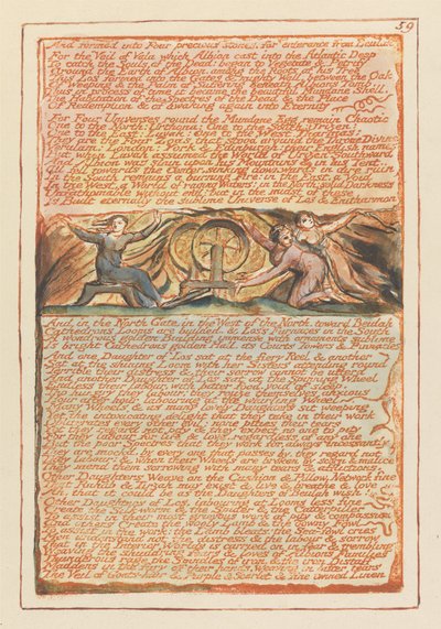 "Und geformt zu vier kostbaren Steinen..." (Platte 59) door William Blake