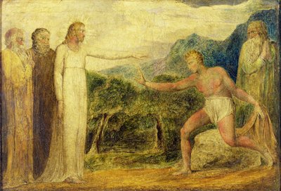 Christus geeft Bartimeüs het zicht terug door William Blake