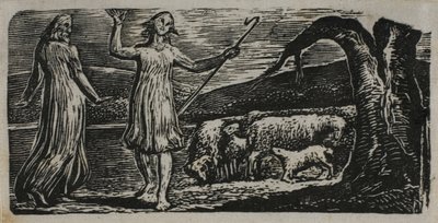 Colinet Vertrekt in Verdriet: Gespleten Stam Rechts, uit De Pastoralen van Vergilius door William Blake