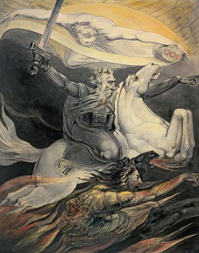 De Dood op een Bleek Paard, c.1800 door William Blake