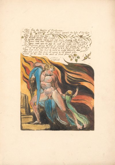Europa. Een Profetie, Plaat 17, Geschoten vanaf de hoogten... (Bentley 18) door William Blake