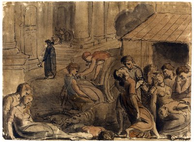 De grote pest van Londen door William Blake