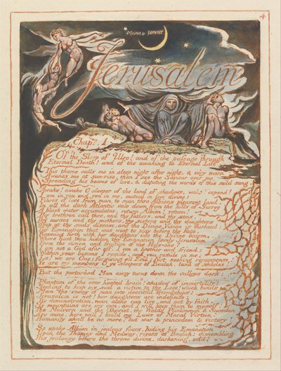 Jeruzalem, Plaat 4, Jeruzalem, Hoofdstuk 1.... door William Blake