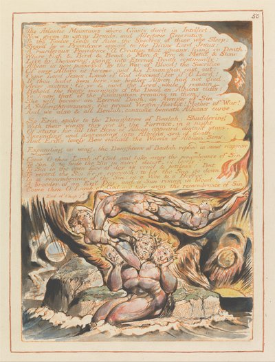 Jeruzalem, Plaat 50, De Atlantische Bergen... door William Blake