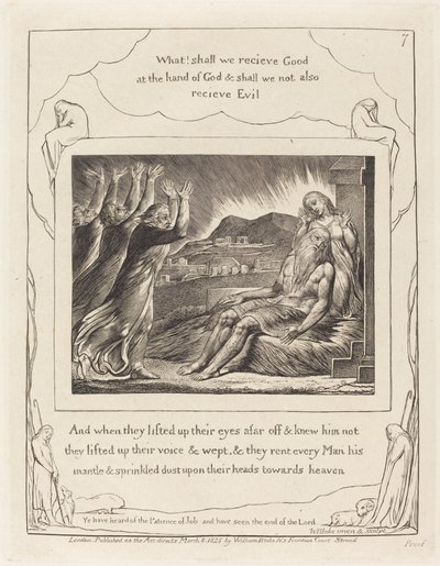 Jobs troosters, 1825 door William Blake