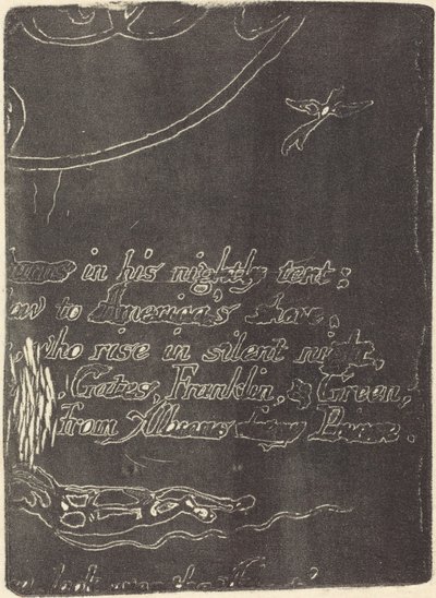Herdruk van fragment van geannuleerde plaat voor "Een profetie" door William Blake