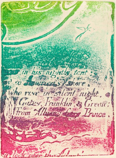 Herdruk van fragment van geannuleerde plaat voor Een Profetie door William Blake