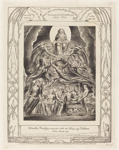 Satan Voor de Troon van God door William Blake