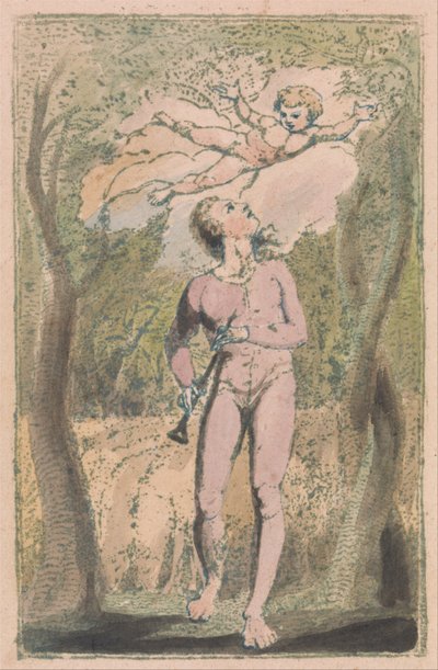 Liederen van Onschuld en Ervaring, Plaat 1, Onschuld Frontispice door William Blake