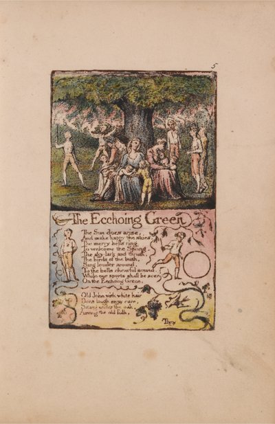 Liederen van Onschuld en Ervaring, Plaat 5, Het echoënde groen (Bentley 6) door William Blake