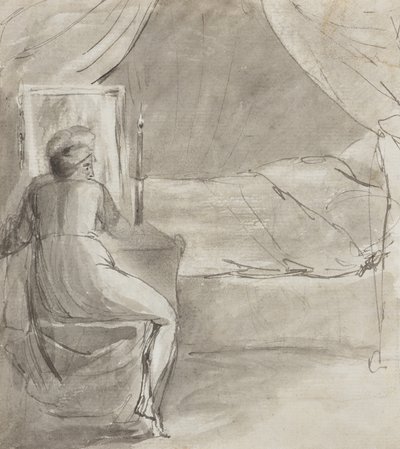 Het bed des doods (recto) door William Blake