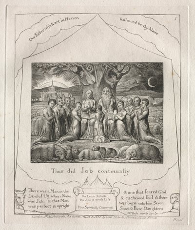 Het Boek Job: Pl. 1, Zo deed Job voortdurend door William Blake