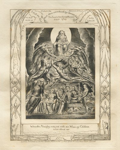 Het Boek van Job: Pl. 2, Toen de Almachtige nog bij mij was, Toen mijn kinderen om mij heen waren door William Blake