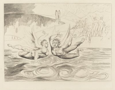 De Cirkel van de Corrupte Ambtenaren; de Duivels die Elkaar Aanvallen door William Blake