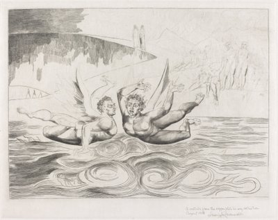 De Cirkel van de Corrupte Ambtenaren; de Duivels die Elkaar Aanvallen door William Blake