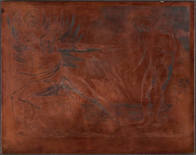 Der Kreis der korrupten Beamten; die Teufel quälen Ciampolo door William Blake