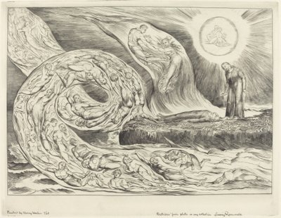 De Cirkel van de Wellustigen: Paolo en Francesca door William Blake