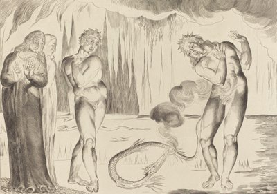 De Cirkel van de Dieven, Buoso Donati Aangevallen door de Slang door William Blake