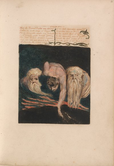 Het Eerste Boek van Urizen, Plaat 20, Zo werd de Eeuwige Profeet Verdeeld.... (Bentley 15) door William Blake