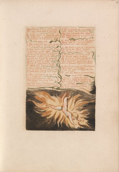 Het eerste boek van Urizen, Plaat 22, Uitgerekt voor een werk van eeuwigheid.... (Bentley 20) door William Blake