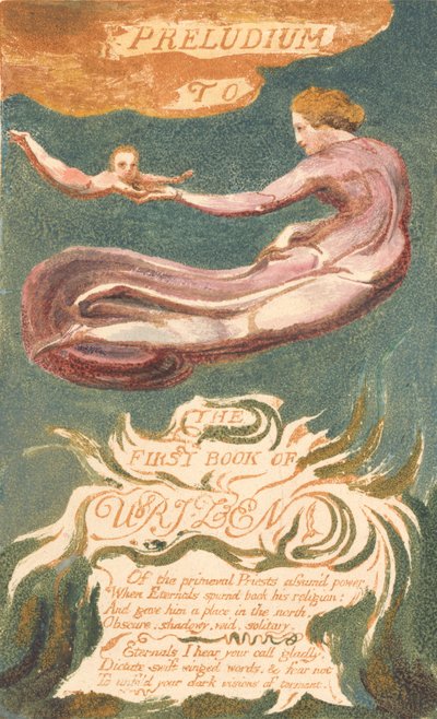 Het Eerste Boek van Urizen, Plaat 2, "Preludium tot het Boek van Urizen" (Bentley 2a) door William Blake