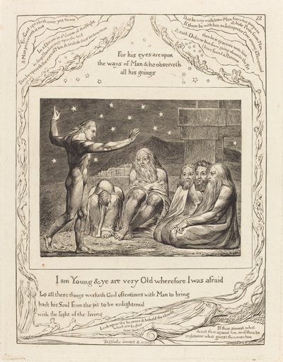 De Woede van Elihu door William Blake