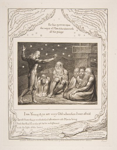 De Woede van Elihu, uit Illustraties van het Boek Job door William Blake