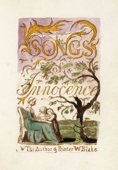 Titelpagina, uit "Songs of Innocence", 1789 door William Blake