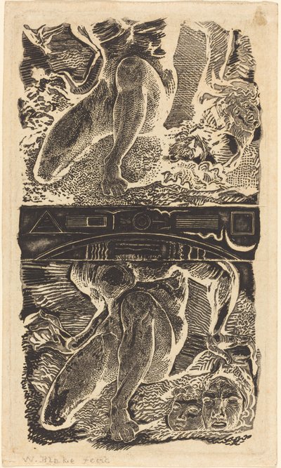 Onbekend Onderwerp Laat Hem naar de Hemel Kijken en Lachen in de Heldere Lucht door William Blake