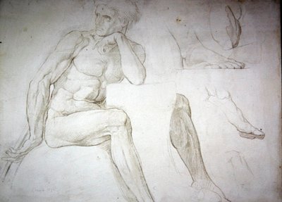 Mannelijke naaktstudies door William Blake Richmond