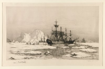 Zeehondenjagers in het Noordpoolgebied, naar het schilderij: Onder de IJsvelden, 1875 door William Bradford