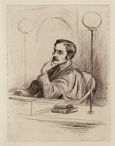 Joseph Shield Nicholson, Professor van Commerciële en Politieke Economie en Handelsrecht (gravure) door William Brassey (after) Hole