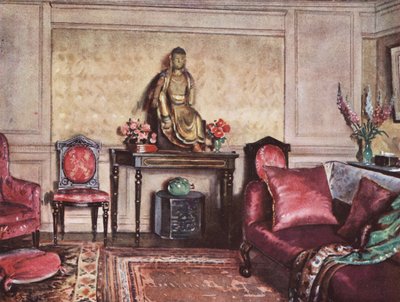 Interieurdecoratie: Een inrichtingsschema met een succesvolle toepassing van roze tinten door William Bruce Ellis Ranken
