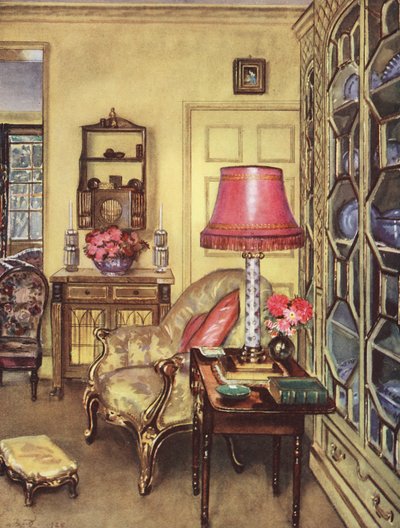 Interieurdecoratie: Een kleine gele salon door William Bruce Ellis Ranken