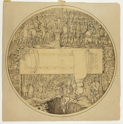 Ceremonieel schild met Romeinse gevechtsscène door William Burgess