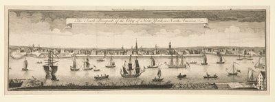 Het zuidelijke uitzicht op de stad New York in Noord-Amerika door William Burgis