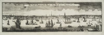 Het zuidelijke uitzicht op de stad New York, in Noord-Amerika, 1761 door William Burgis