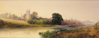 Een zomeravond aan de Avon bij Evesham, c.1870-80 door William Callow