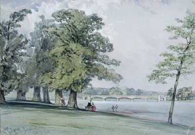 Zicht op de Serpentine, Hyde Park door William Callow