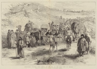 Mussulman Pelgrims uit Perzië op weg naar de Heilige Stad Meshed door William Crimea Simpson