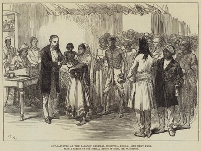 Poliklinische patiënten in het Sassoon General Hospital, Poona door William Crimea Simpson