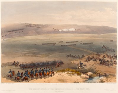 De cavaleriezaak van de Hoogten van Bulganak - het eerste kanon. 19 september 1854 door William Crimea Simpson